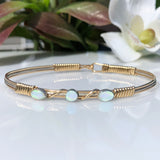 Bangle #8 - THREE STONE SILVER AND GOLD BRACELET  (Choose your stones)