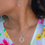 702SET - Pink Opal Pendant and Earrings Set