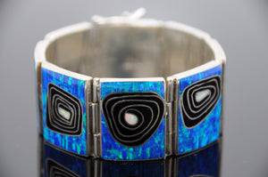 Our Statement Piece: THE CARIBBEAN BLUE OPAL SWIRL INLAY BRACELET
