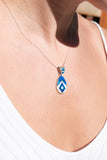 761PD - BLUE AND WHITE OPAL PENDANT