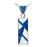 766PD - BLUE AND WHITE OPAL PENDANT