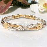 Bangle #6 -  GOLD AND SILVER WOVEN  BRACELET