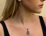 8NK - Beautiful White Fire Opal Adjustable Necklace  Hand Crafted Exclusively By The Inlay Artist