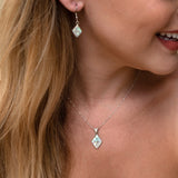 571SETsm - WHITE OPAL PENDANT AND EARRINGS SET